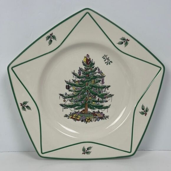Spode Christmas Tree 10" Star Plate Made in England S3324-A2 holiday decor - Picture 1 of 10